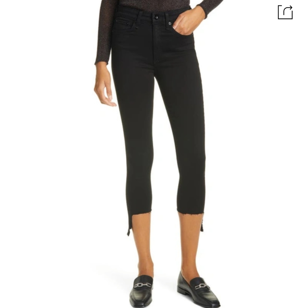 rag & bone Nina High Waist Step Hem Crop Skinny Jeans 28 NWT